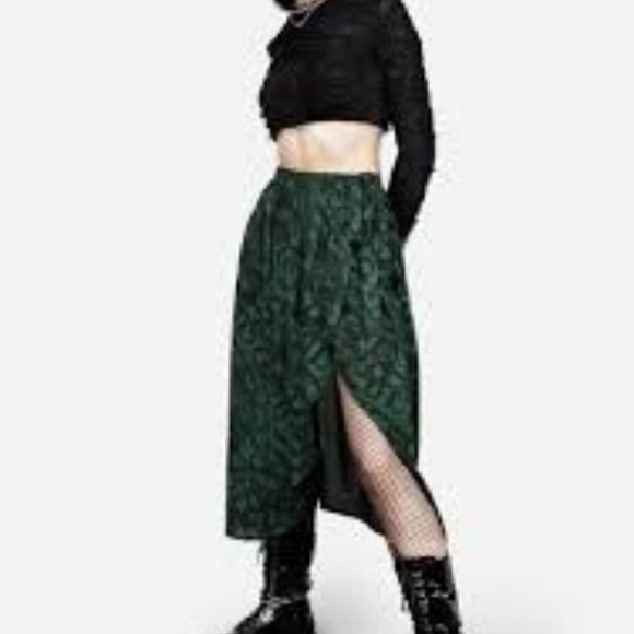 Disturbia Green A-Line Skirt - Picture 2 of 9